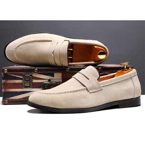 Desert Beige Suede Loafers 